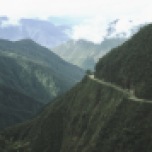 Die gefährliche Yunga-Straße in den Anden Boliviens (2005)